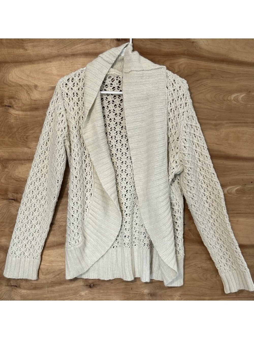 old navy maternity Large open-front knit cardigan draped shawl Angora Metallic